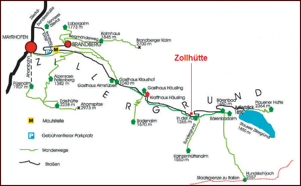 Zollhtte Zillergrund - Anreise